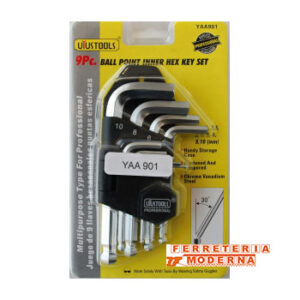 JGO LLAVES HEXAGONAS 1.5-10 MM CORTO 9 PC YAA901 UYUSTOOLS